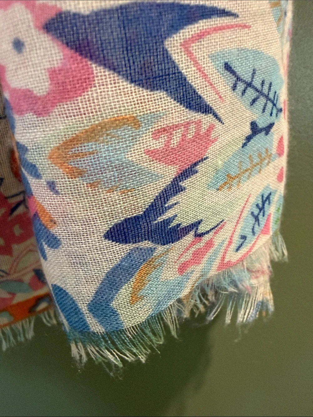 White Paisley Floral Women's Scarf